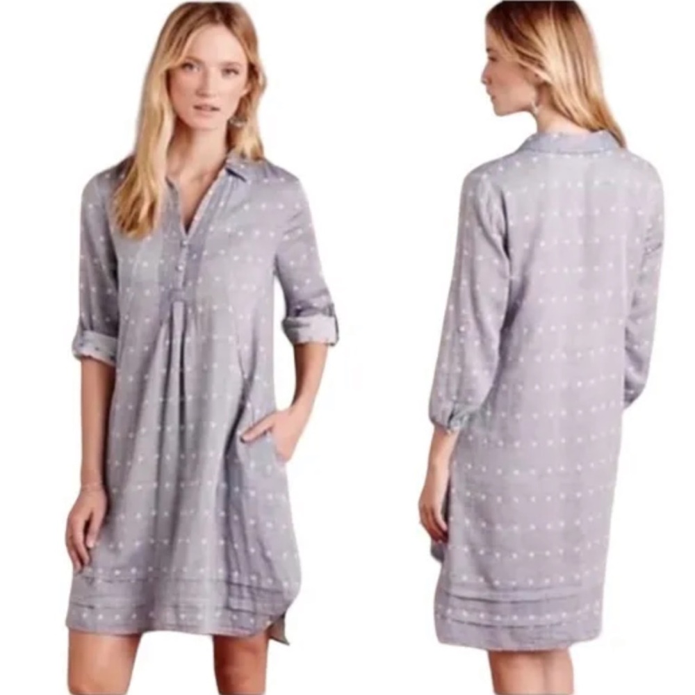 ANTHROPOLOGIE ISABELLA SINCLAIR Polka Dot Cotton Dress SMALL